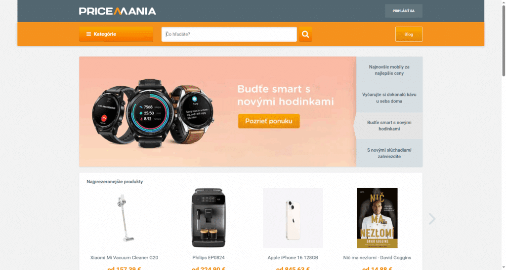 Porovnávač tovaru Pricemania.sk