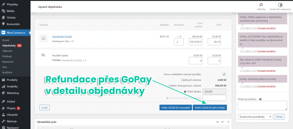 GoPay Inline - nové funkcie 11/23