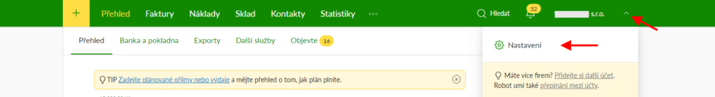 Získanie prístupových údajov pre Fakturoid API v3