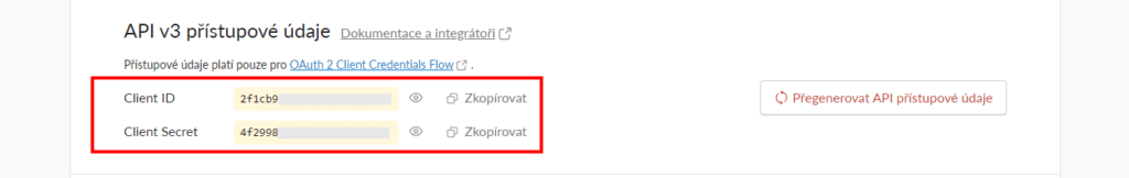 Získanie prístupových údajov pre Fakturoid API v3