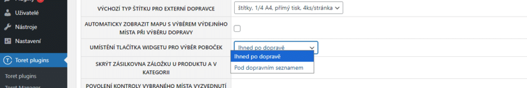 Packeta teraz ponúka možnosť výberu umiestnenia tlačidla na otvorenie widgetu