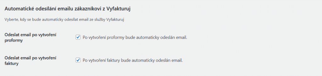 Nastavenie automatických e-mailov v plugine Vyfakturuj