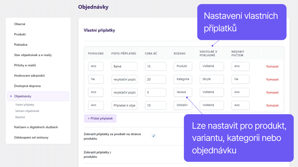 Plugin Toret Toolkit pre WooCommerce - nastavenie vlastných príplatkov