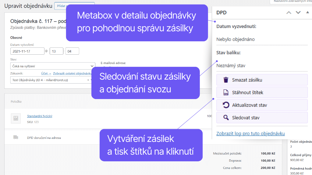 Plugin Toret DPD pre WooCommerce - správa zásielok (2)
