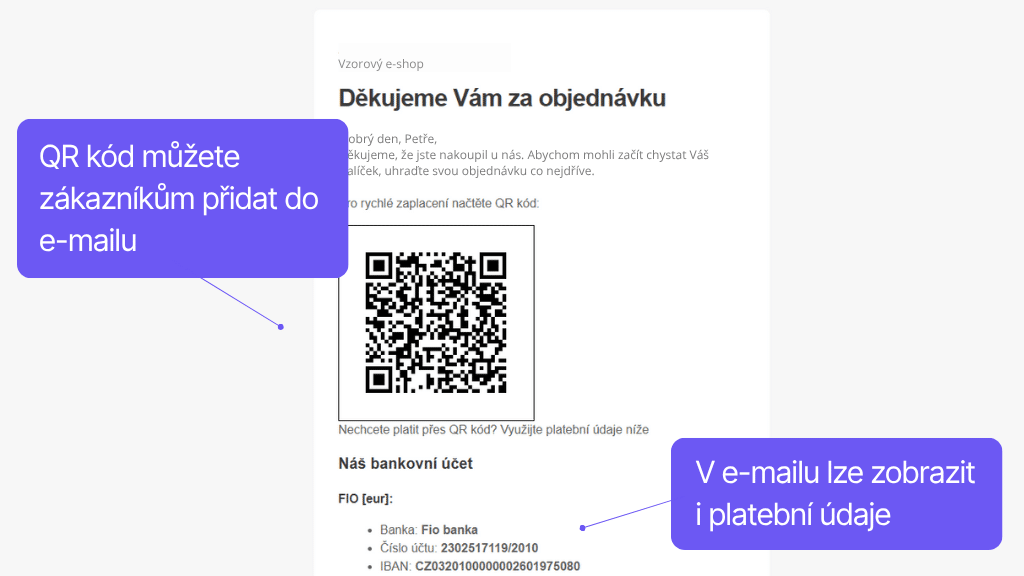 WooCommerce plugin QR kódy - zobrazenie v e-maile