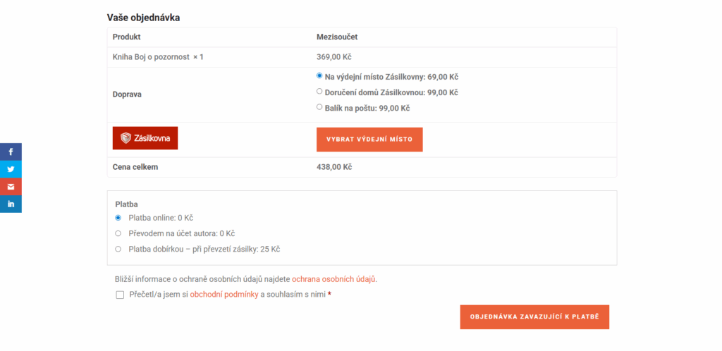 Pokladňa e-shopu bojopozornost.cz
