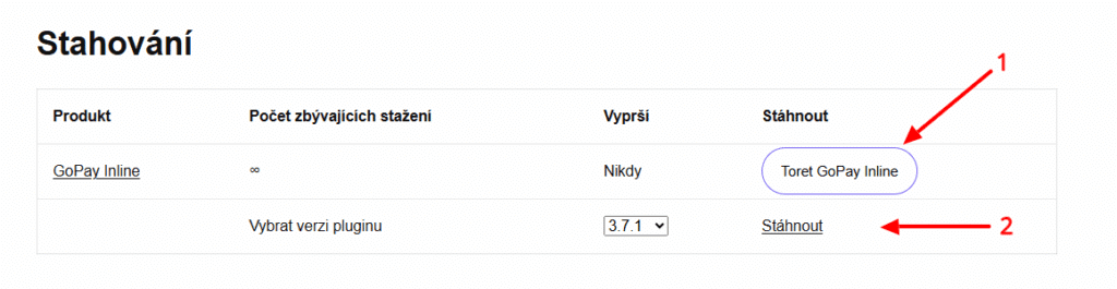 toret stiahnutie pluginu