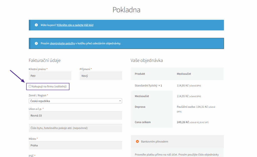 nová funkce toolkit - úprava firemních polí