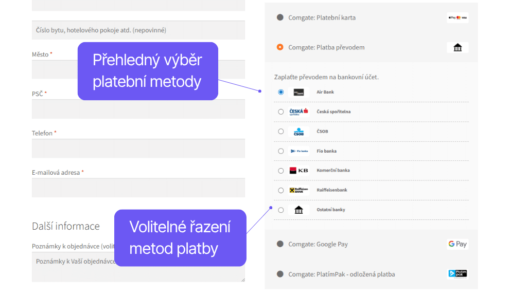 Platobná brána Comgate pre WooCommerce - pokladňa (2)