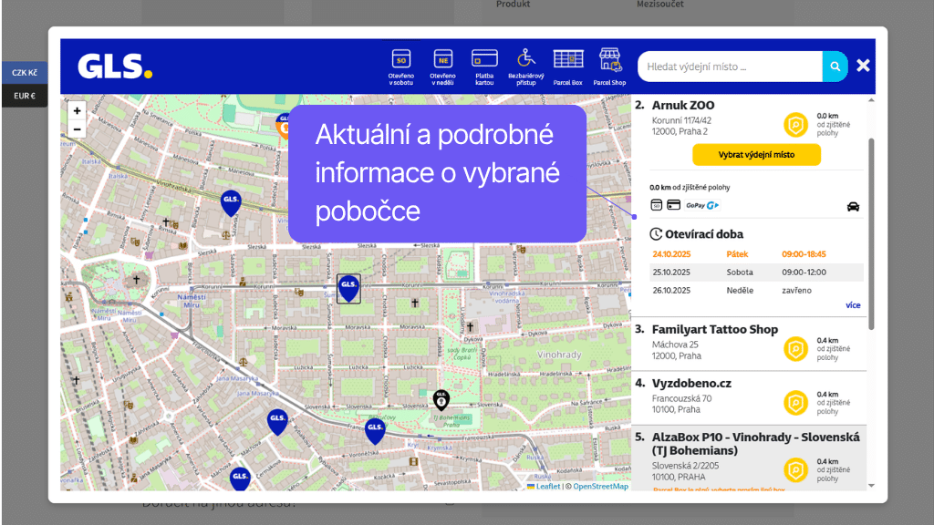 Plugin Toret GLS pre WooCommerce - widget pre pokladňu (2)