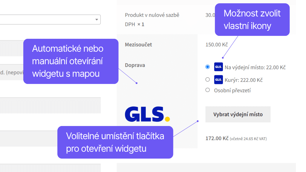 Plugin Toret GLS pre WooCommerce - zobrazenie v pokladni (2)
