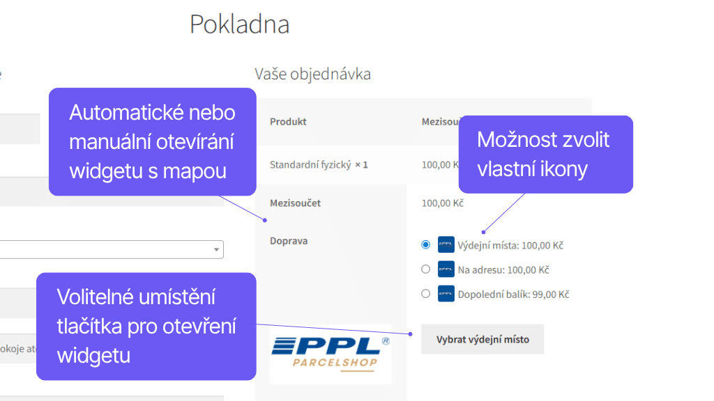 Plugin Toret PPL pre WooCommerce - zobrazenie v pokladni (2)