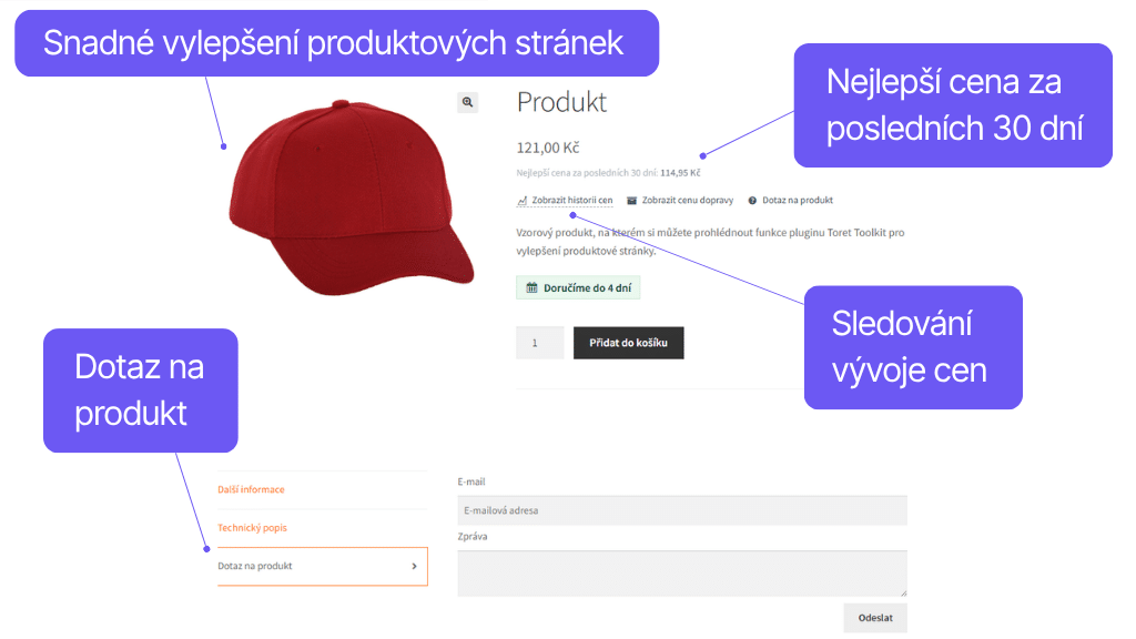 Plugin Toret Toolkit pre WooCommerce - funkcie pre produkt