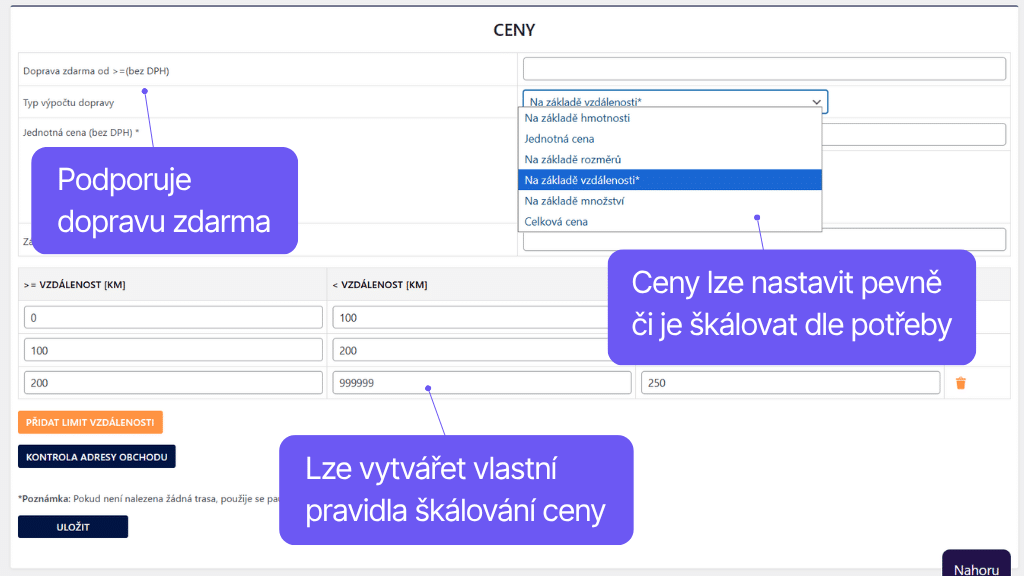 Plugin Toret Vlastné pobočky a doprava pre WooCommerce - nastavenie (2)