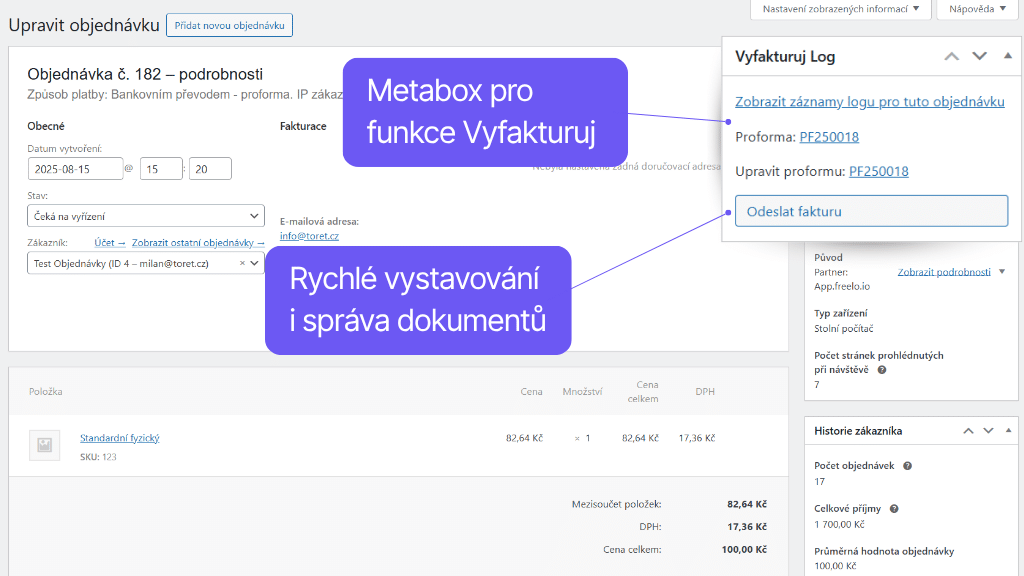 Plugin Toret Vyfakturuj pre WooCommerce - správa objednávok (2)
