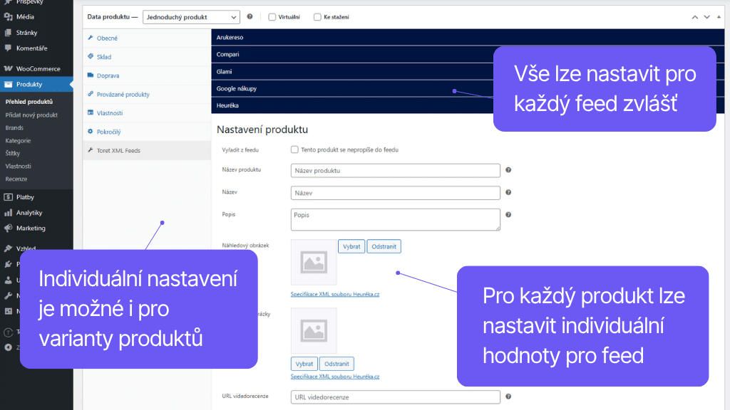 Plugin Toret XML feedy pre WooCommerce - nastavenie feedu (2)