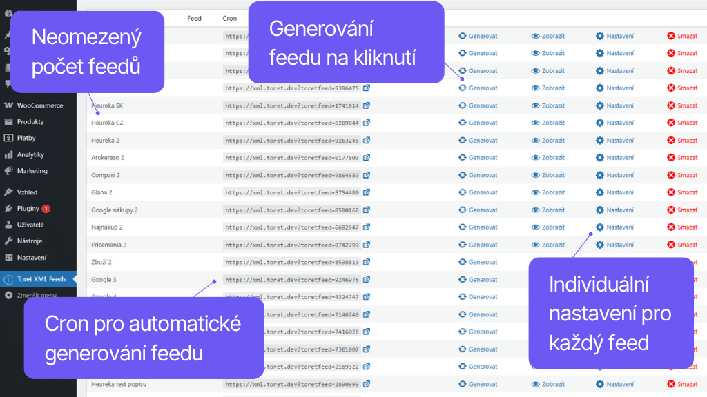 Plugin Toret XML feedy pre WooCommerce - vytváranie XML feedov (2)