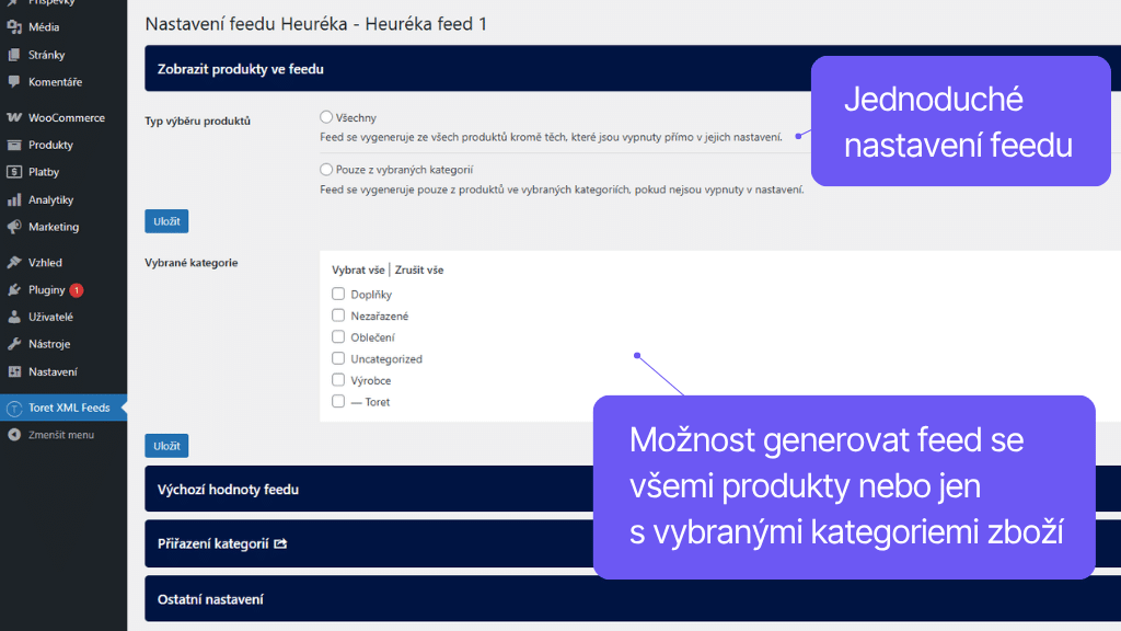 Plugin Toret XML feedy pre WooCommerce - vytváranie XML feedov (3)