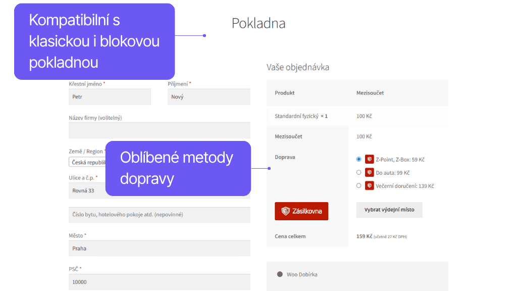 Toret plugin WooCommerce Packeta - pokladňa