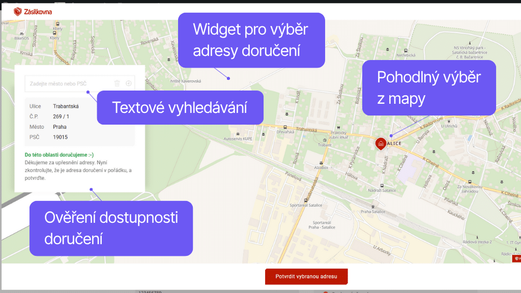 Toret plugin WooCommerce Packeta - widget pre výber doručovacej adresy