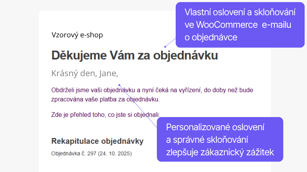 Toret České oslovenie - zobrazenie v e-maile