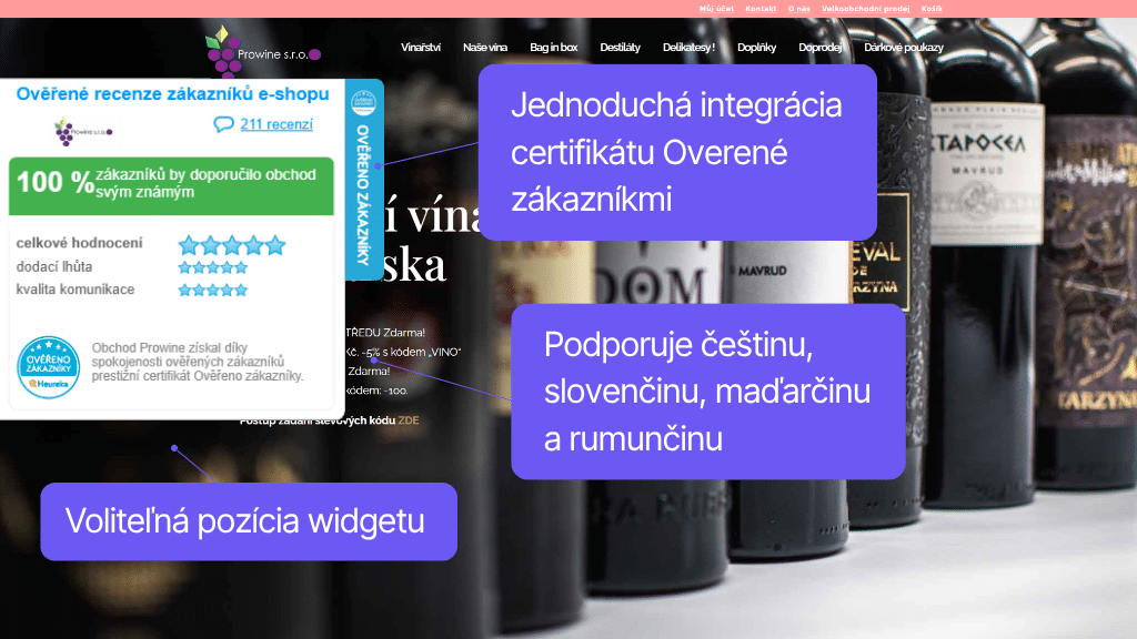 Toret plugin Porovnávače tovaru pre WooCommerce - integrácia widgetu s certifikátom Heureka Overené zákazníkmi