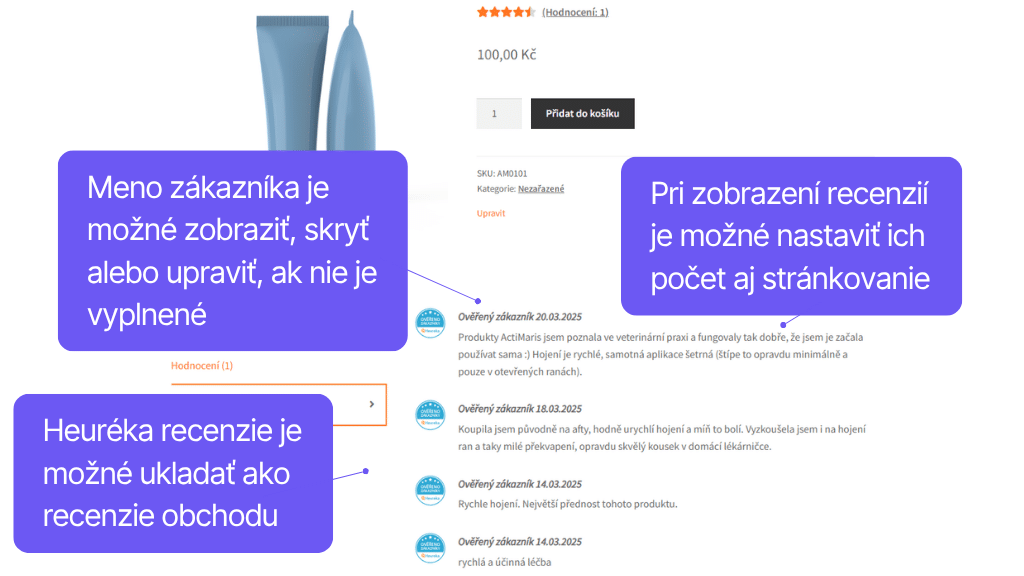 Toret plugin Porovnávače tovaru pre WooCommerce - zobrazenie recenzií z porovnávačov na produktovej stránke