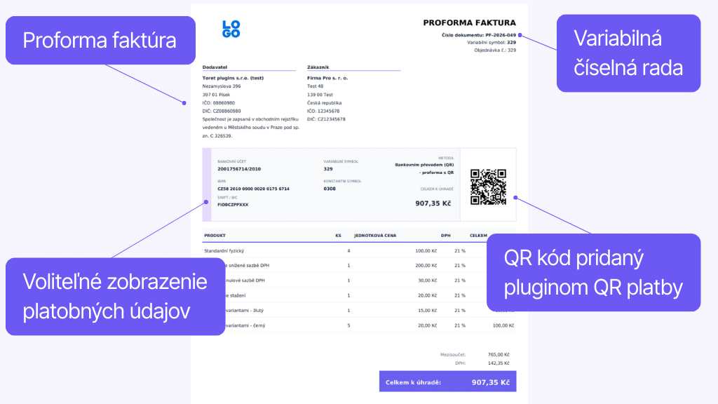 Toret Faktúra - proforma